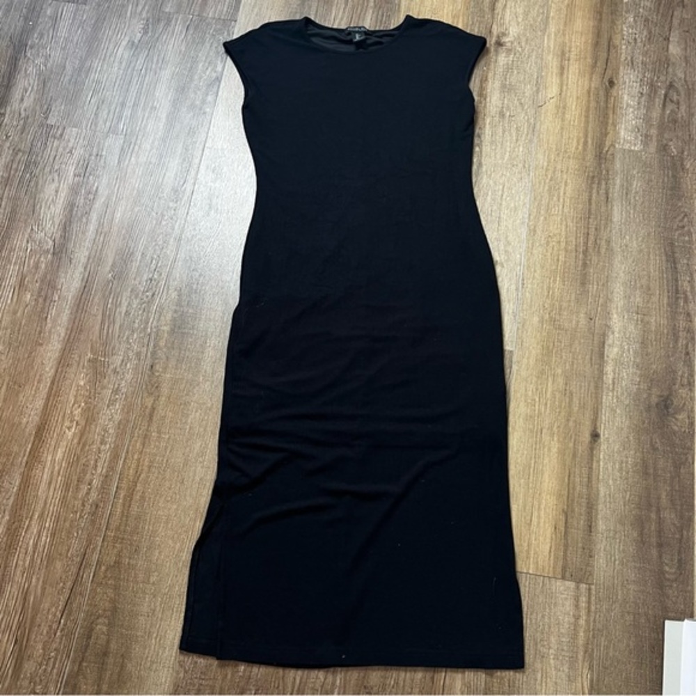 Rachel Zoe Black Double Lined Ribbed Black Body Con Dress